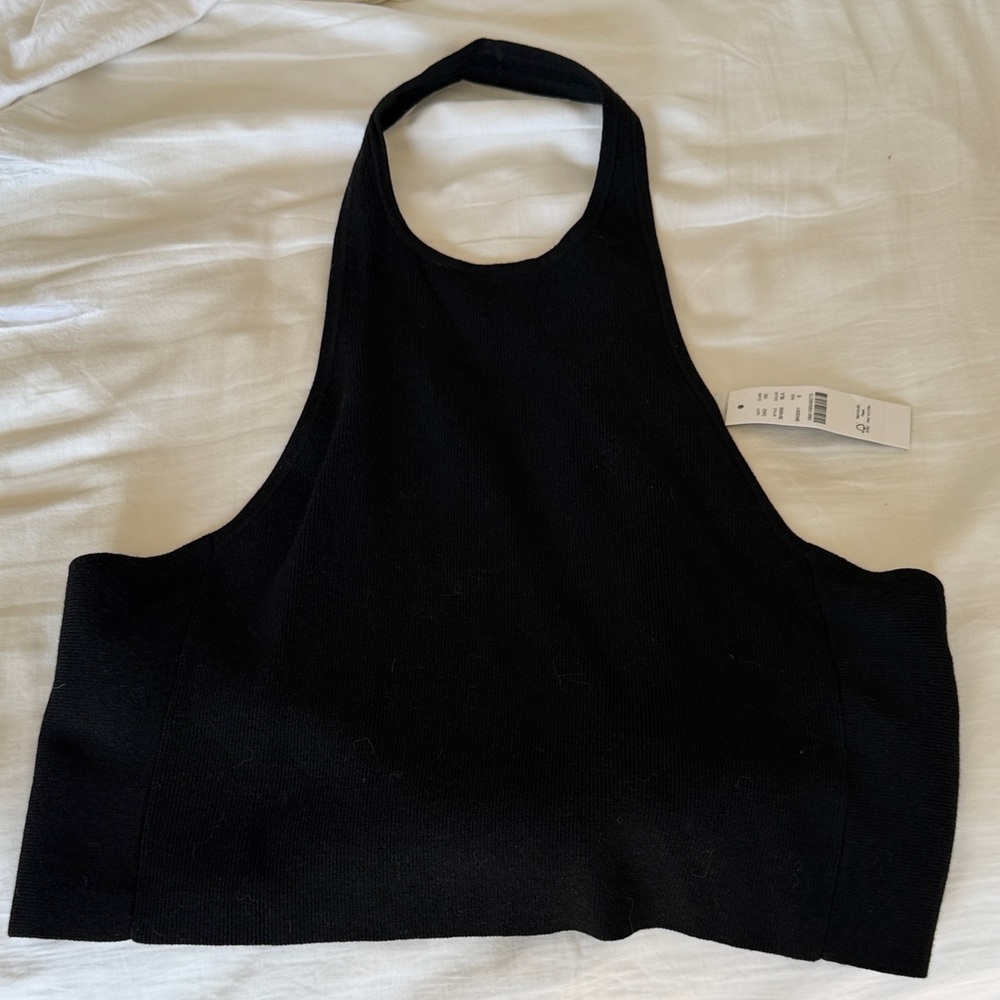 J. Crew Black Halter Crop Top